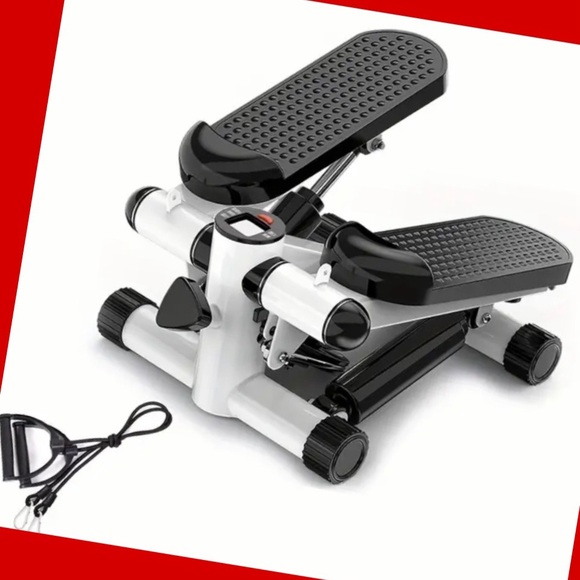 WHITE Hydraulic Fitness Stepper With LcD Monitor & Resistance Bands - Picture 1 of 8